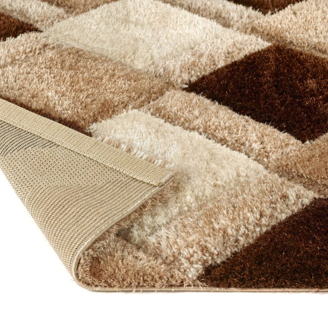 3D Geo Shaggy Beige Shagpile Rugs UK Mainland Free Shipping