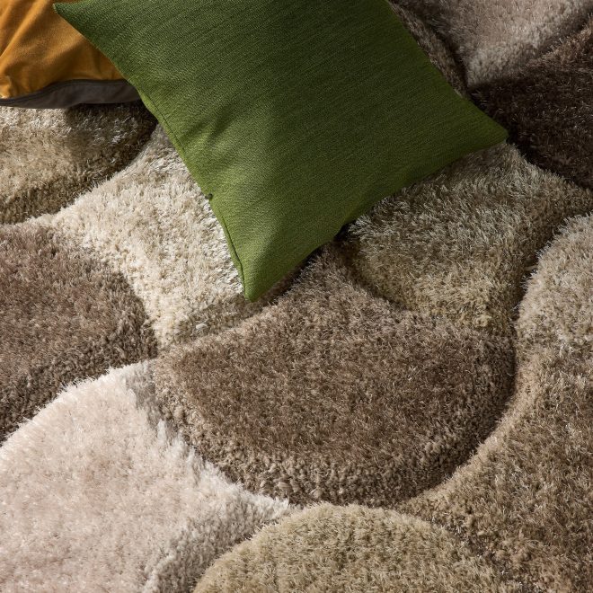 3D Beige Shaggy Rug Shagpile Rugs UK Mainland Free Shipping
