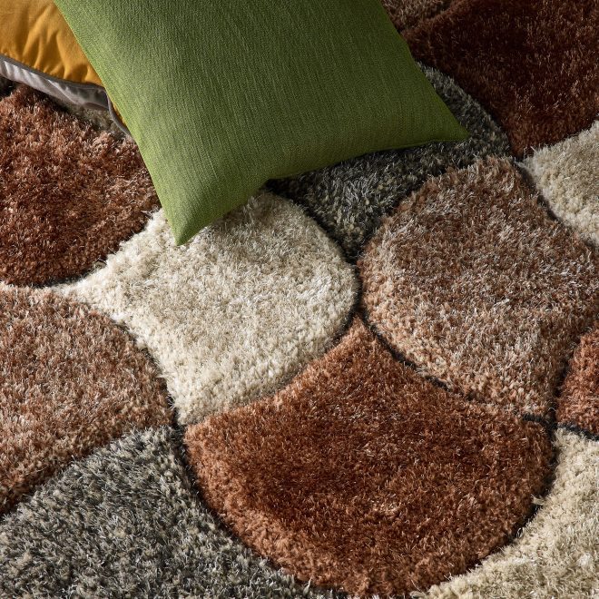 3D Terracotta Shaggy Rug Shagpile Rugs UK Mainland Free Shipping