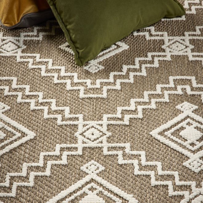 Atlas Diamond Coffee Contemporary Rugs UK Mainland Free Shipping