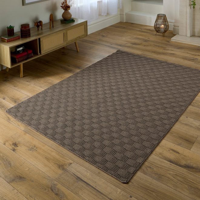 Sculptured Washable Basket Weave | Mink Mats and Runners UK Mainland Free Shipping