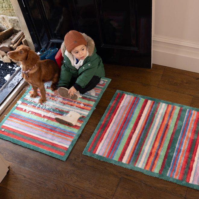 Bright Green Stripe | Doormat Doormats | Runners UK Mainland Free Shipping