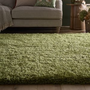 Chicago Olive Shagpile Rugs UK Mainland Free Shipping