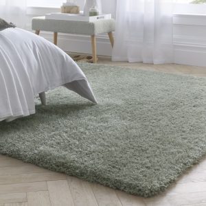 Chicago Sage Green Shagpile Rugs UK Mainland Free Shipping