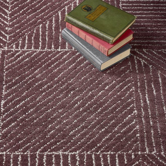 Geometric Berry Wool Rugs UK Mainland Free Shipping