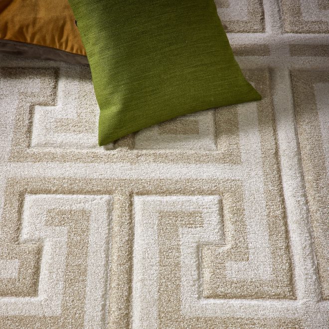 Greek Key Beige/Cream Contemporary Rugs UK Mainland Free Shipping