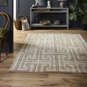 Greek Key Taupe/Beige Contemporary Rugs UK Mainland Free Shipping