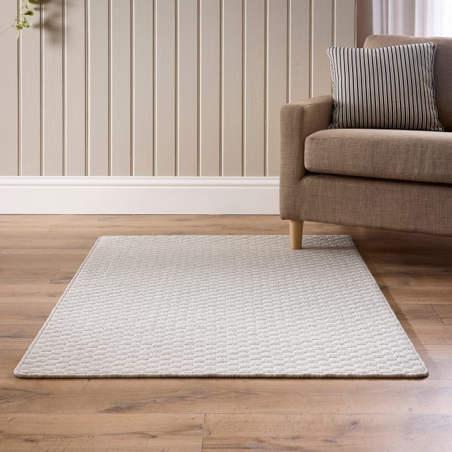 Sculptured Washable Honeycomb | Ivory Mats and Runners UK Mainland Free Shipping