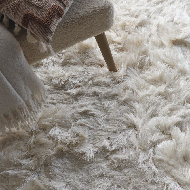 Glamour Deluxe Ivory Shagpile Rugs UK Mainland Free Shipping