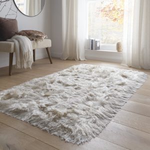 Glamour Deluxe Ivory Shagpile Rugs UK Mainland Free Shipping