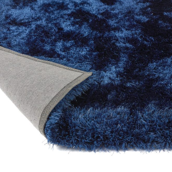 Shimmer Border Indigo Shagpile Rugs UK Mainland Free Shipping