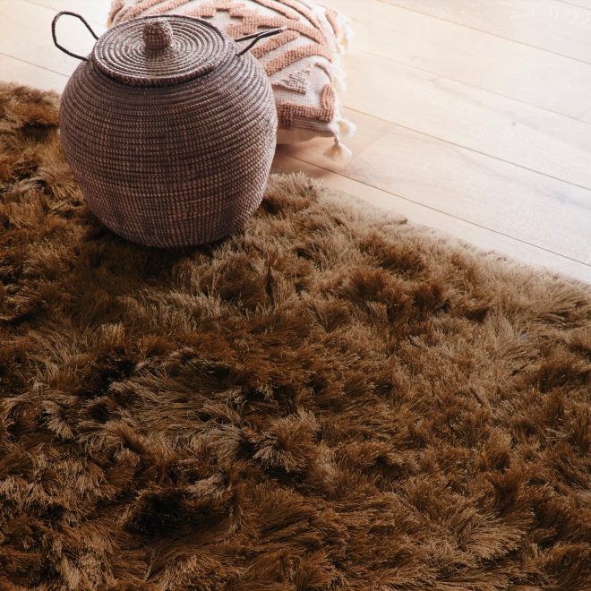 Glamour Deluxe Mocha Shagpile Rugs UK Mainland Free Shipping