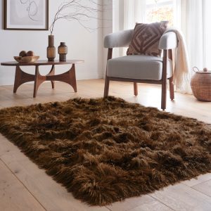 Glamour Deluxe Mocha Shagpile Rugs UK Mainland Free Shipping