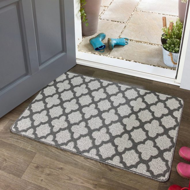 Stain Resistant Moroccan Tile | Silver Mats and Runners UK Mainland Free Shipping