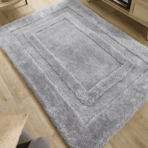 Frame Silver Shagpile Rugs UK Mainland Free Shipping