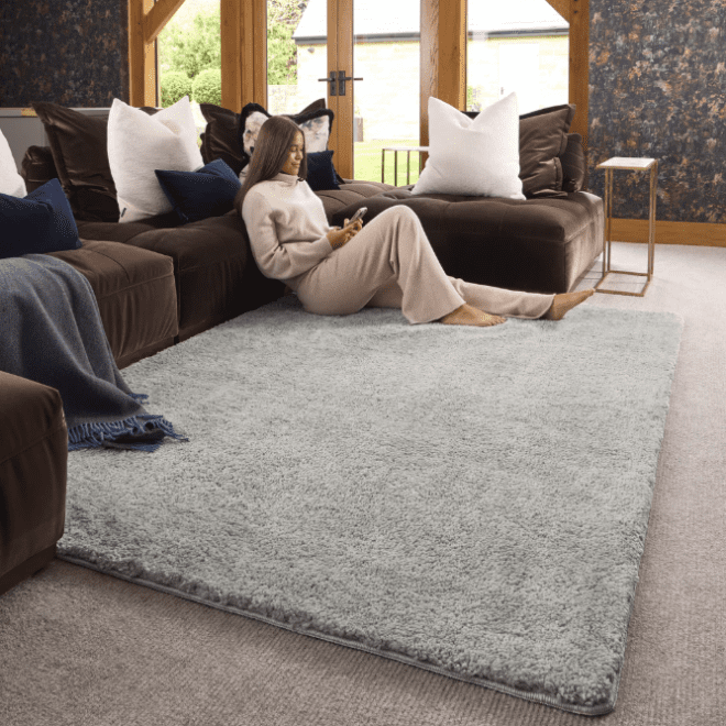 Lux Silver | Shagpile Rug Shagpile Rugs UK Mainland Free Shipping