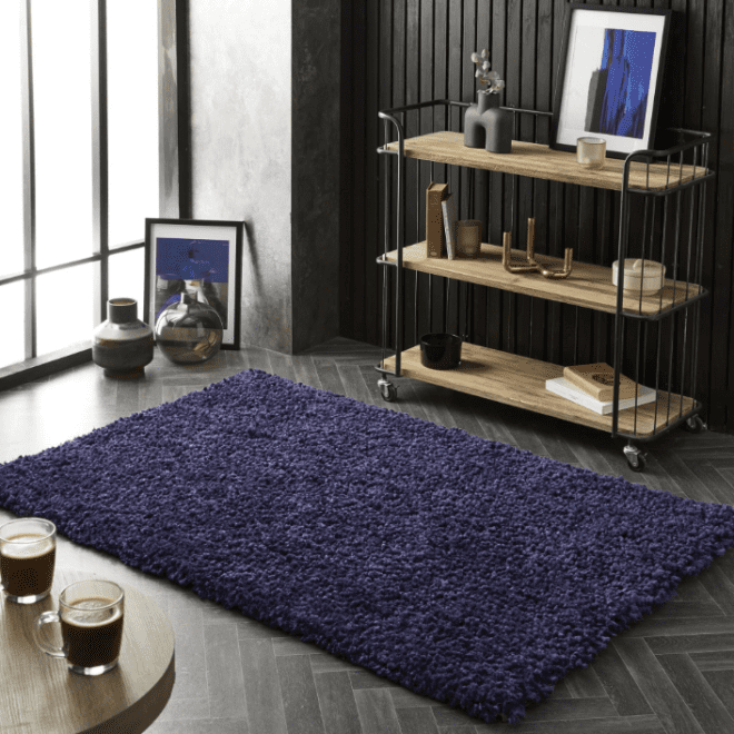 Portland Navy Shagpile Rugs UK Mainland Free Shipping