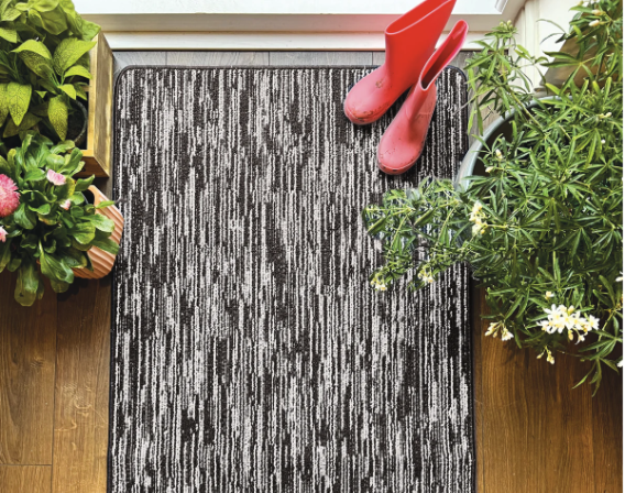 Stain Resistant Durable – Charcoal Broken Stripe Mats and Runners UK Mainland Free Shipping
