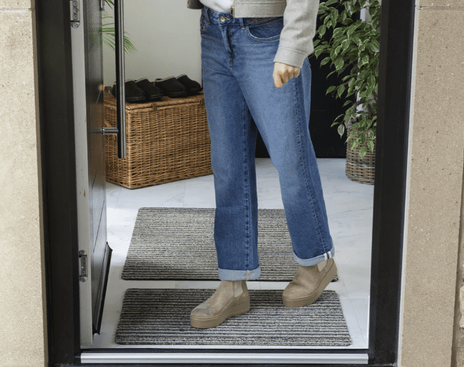 Cotton – Portland Stone Stripe Mats and Runners UK Mainland Free Shipping