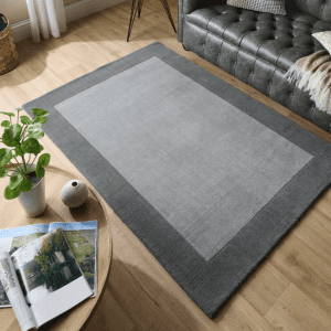Borders Grey Wool Rugs UK Mainland Free Shipping