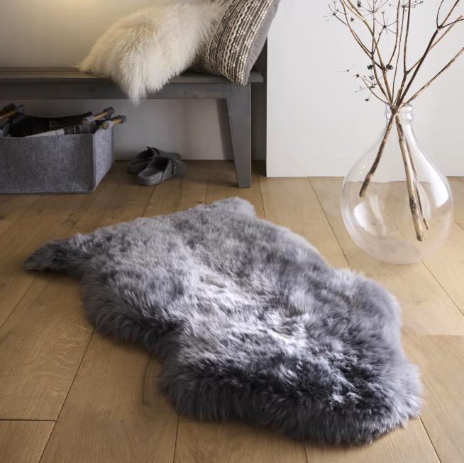 Sheepskin Rug Mid Grey Sheepskin Rugs UK Mainland Free Shipping