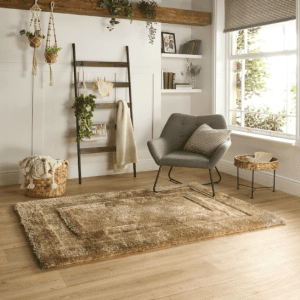 Frame Latte Shagpile Rugs UK Mainland Free Shipping