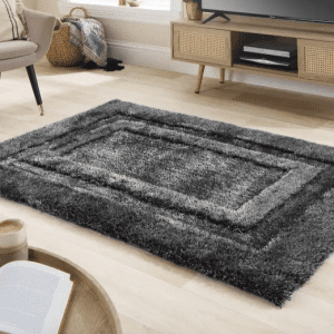 Frame Charcoal Shagpile Rugs UK Mainland Free Shipping