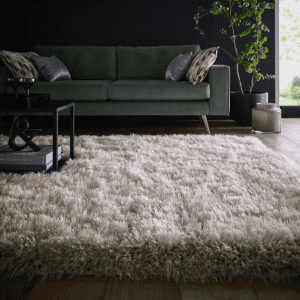 Extravagance Silver Shagpile Rugs UK Mainland Free Shipping