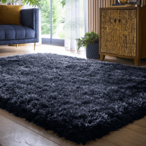 Extravagance Navy Shagpile Rugs UK Mainland Free Shipping