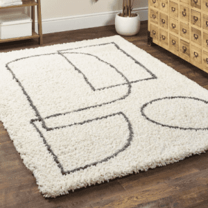 Artisan Picasso White/Grey Shagpile Rugs UK Mainland Free Shipping