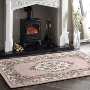Shensi Pink Wool Rugs UK Mainland Free Shipping