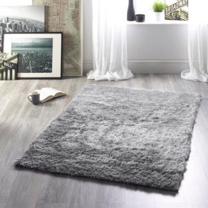 Glamour Shimmer Silver Shagpile Rugs UK Mainland Free Shipping