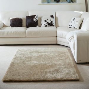 Glamour/Shimmer Champagne Shagpile Rugs UK Mainland Free Shipping