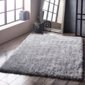 Ritzy Silver Shagpile Rugs UK Mainland Free Shipping