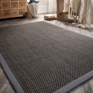 Sisal Dark Grey with Grey Border Sisal & Jute Rugs UK Mainland Free Shipping
