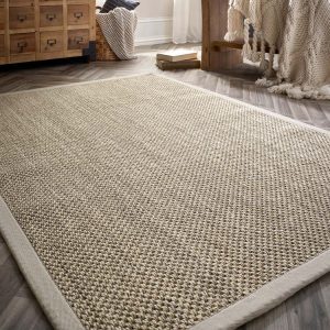 Sisal Light Beige with Sand Border Sisal & Jute Rugs UK Mainland Free Shipping