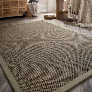 Sisal Sage Green |  Sage Green Border Sisal & Jute Rugs UK Mainland Free Shipping