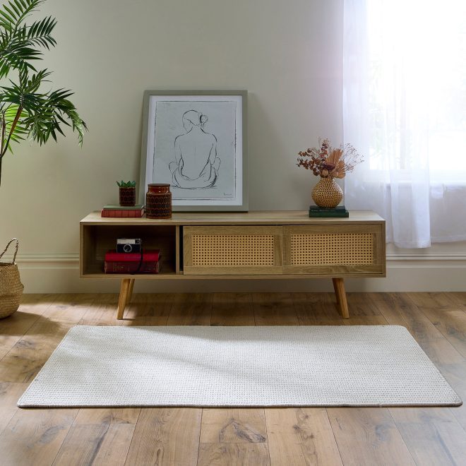 Sculptured Washable | Waffle Texture |  Ivory Mats and Runners UK Mainland Free Shipping