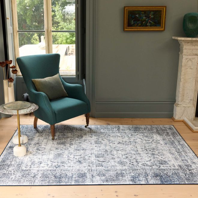Eco-Washable | Vintage Grey Rug Eco-Washable Rugs UK Mainland Free Shipping