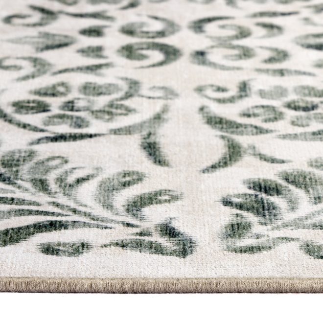 Eco-Washable | Vintage Scroll Green Eco-Washable Rugs UK Mainland Free Shipping