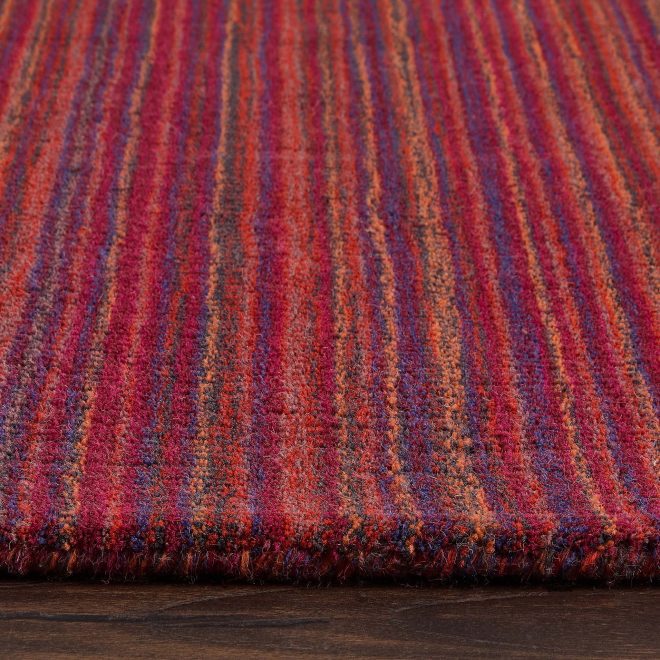 Fine Stripes Purple / Pink Wool Rugs UK Mainland Free Shipping