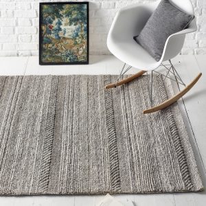 Chunky Knit Natural/Grey Wool Rugs UK Mainland Free Shipping