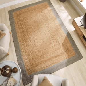 Jute Border Sage Green Sisal & Jute Rugs UK Mainland Free Shipping