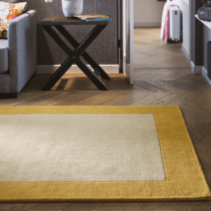 Borders Ochre Wool Rugs UK Mainland Free Shipping