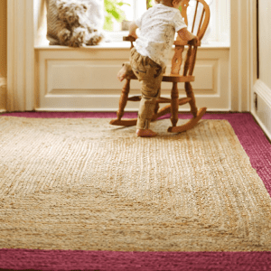 Jute Border Raspberry Sisal & Jute Rugs UK Mainland Free Shipping
