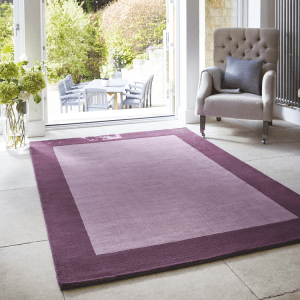 Borders Mauve Wool Rugs UK Mainland Free Shipping