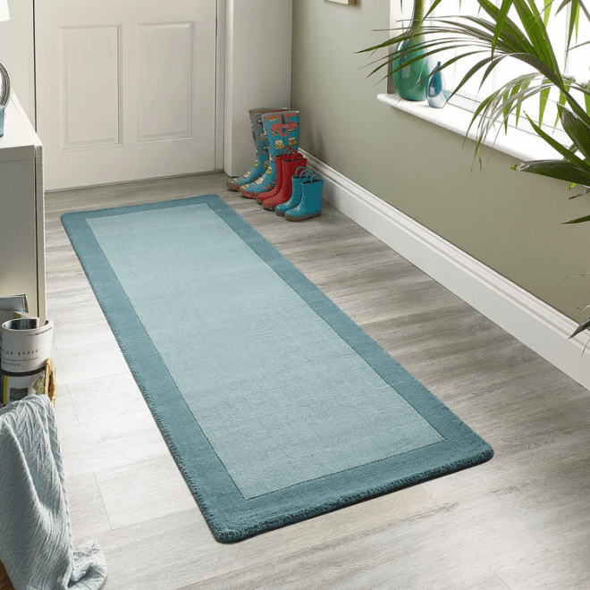 Borders Duck Egg Wool Rugs UK Mainland Free Shipping