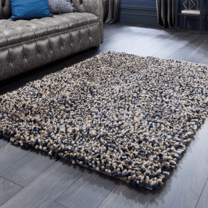 Rocks Shaggy Navy Shagpile Rugs UK Mainland Free Shipping