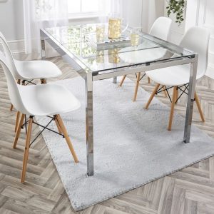 Washable Faux Fur Grey Eco-Washable Rugs UK Mainland Free Shipping