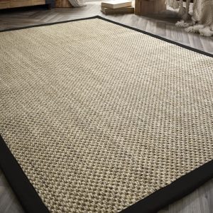 Sisal Light Beige with Black Border Sisal & Jute Rugs UK Mainland Free Shipping